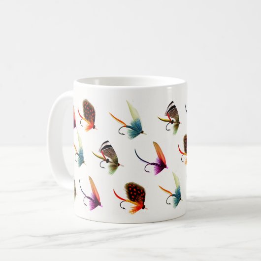 Fisherman Fly Fishing Flies  Kaffeetasse (Vorderseite Links)