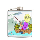 Fisherman Funny Cartoon Flachmann (Vorderseite)