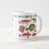 Fisherman Gift. Angeln oder Angeln Jumbo-Tasse (Vorderseite Rechts)