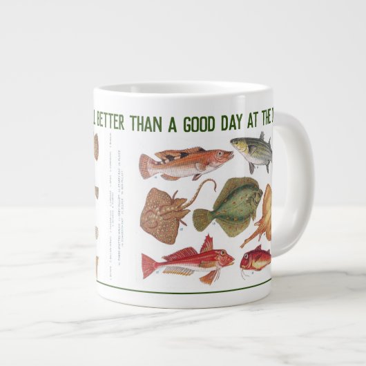 Fisherman Gift. Angeln oder Angeln Jumbo-Tasse (Vorderseite Rechts)