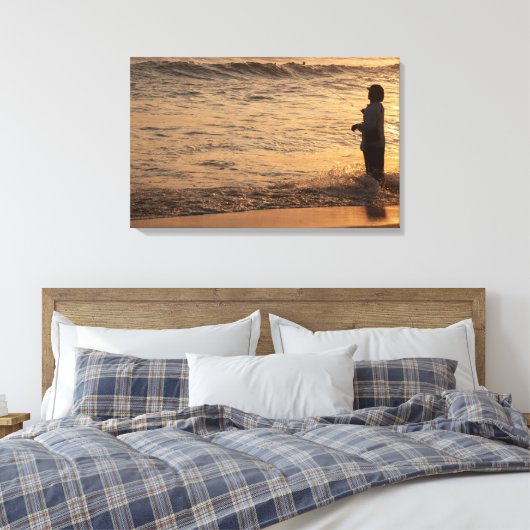 Fisherman in Bali, Indonesia - Canvas Art Print Leinwanddruck (Insitu (Schlafzimmer))