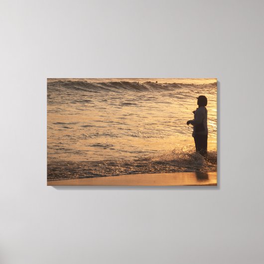Fisherman in Bali, Indonesia - Canvas Art Print Leinwanddruck (Vorderseite)