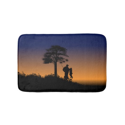 Fisherman in Dusk Badematte (Vorderseite)