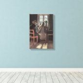 Fisherman Kræn Wollesen Mending the Net von Ancher Leinwanddruck (Insitu (Holzboden))