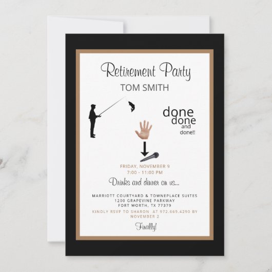 Fisherman Mic Drop Retirement Party Einladung (Vorderseite)