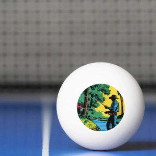 Fisherman on Riverbank Ping Pong Ball Tischtennisball