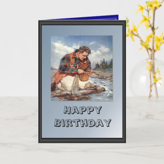 Fisherman on the river karte (Gelbe Blume)