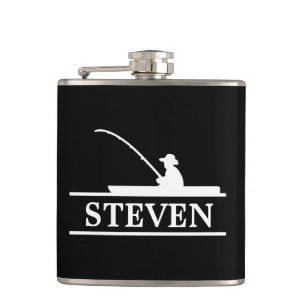 Fisherman Personalisiert Vinyl Wrapped Flask Flachmann