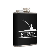 Fisherman Personalisiert Vinyl Wrapped Flask Flachmann (Rechts)