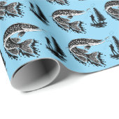 Fisherman Pike Fischen Geschenkpapier (Rolleneckpunkt)