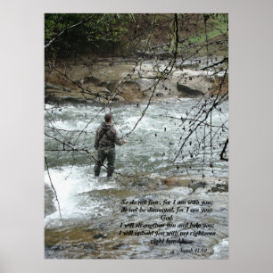 Fisherman River Isaiah 41:10 Print Poster