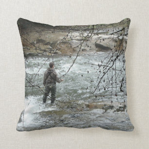Fisherman River Steelhead-Forelle Fly-Fischen Stro Kissen