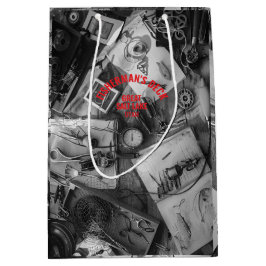 Fisherman’s Deck Black and White Gift Bag Mittlere Geschenktüte