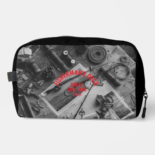 Fisherman’s Deck Black and White Waschbeutel (Vorderseite)