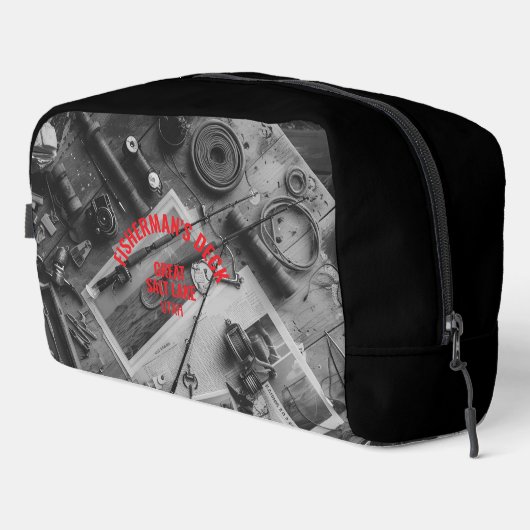 Fisherman’s Deck Black and White Waschbeutel (Rechte Ecke)