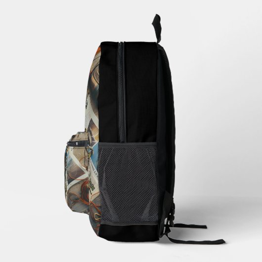 Fisherman’s Deck Custom Printed Backpack Bedruckter Rucksack (Rechts)