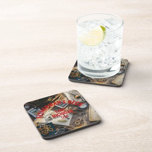 Fisherman’s Deck Hard plastic coaster Getränkeuntersetzer (Rechte Seite)