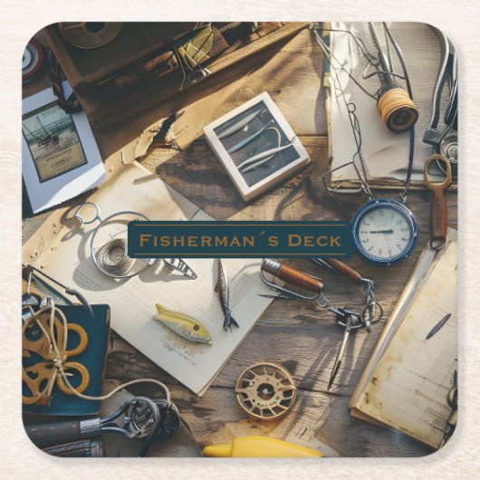 Fisherman’s Deck Paper Coasters Rechteckiger Pappuntersetzer (Vorderseite)
