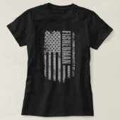 Fisherman USA Flag Distressed design T-Shirt (Design vorne)