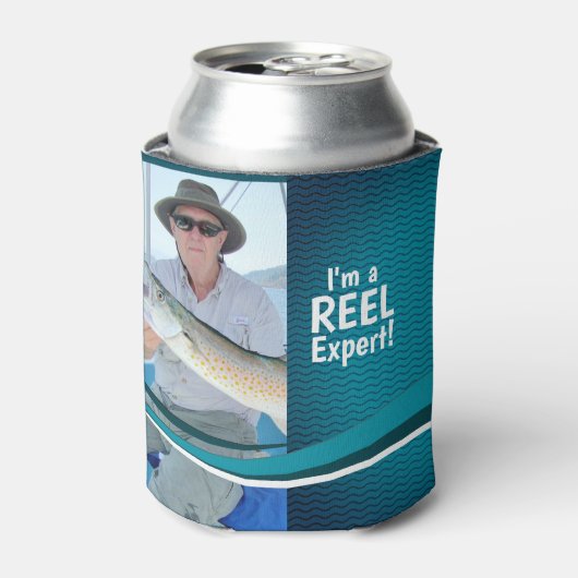 Fisherman Vater Aquamarin Blue Waves Personalisier Dosenkühler (Kanne Vorderseite)