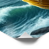 Fisherman's Big Fish Catch Ocean  Poster (Ecke)