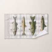 Fisherman's Cabin Fish on Kariert Badhandtuch Set (Handtuch)
