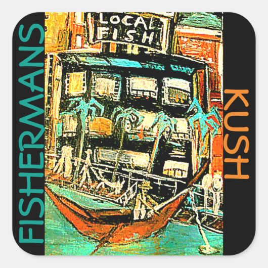 FISHERMANS KUSH QUADRATISCHER AUFKLEBER (Vorderseite)