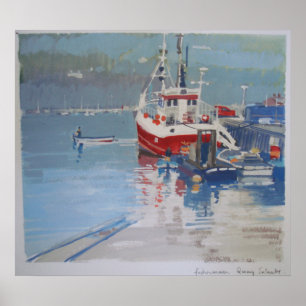 Fisherman's Quay Salcombe Poster