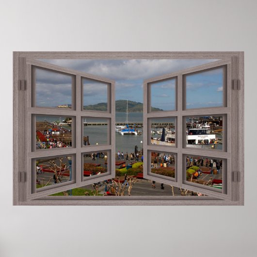 Fishermans Wharf 6 Pane Open Window Poster (Vorne)