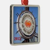 Fishermans Wharf San Francisco Silbernes Ornament (Rechts)