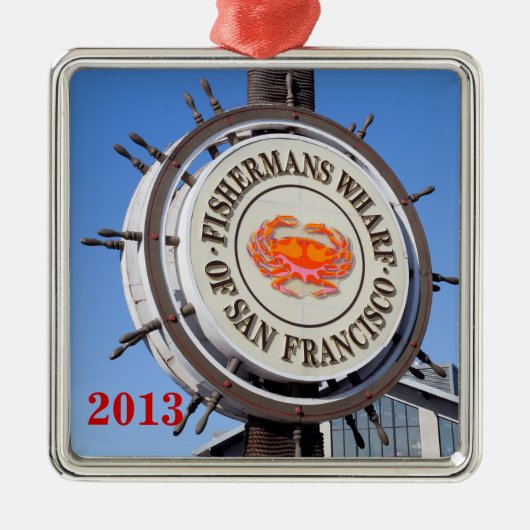 Fishermans Wharf San Francisco Silbernes Ornament (Vorne)