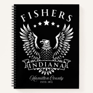Fishers Hamilton Landkreis Indiana Vintag Eagle Notizblock