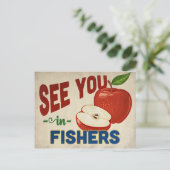 Fishers Indiana Apple - Vintage Travel Postkarte (Stehend Vorderseite)