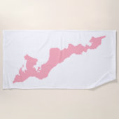 Fishers Island Beach Handtuch - Rosa/Weiß (Vorderseite)