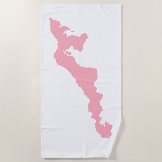Fishers Island Beach Handtuch - Rosa/Weiß (Vorderseite)