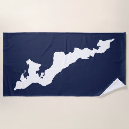 Fishers Island Beach Handtuch - weiß/blau