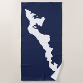 Fishers Island Beach Handtuch - weiß/blau (Vorderseite)