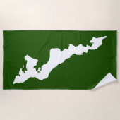 Fishers Island Beach Handtuch - weiß/grün (Vorderseite)