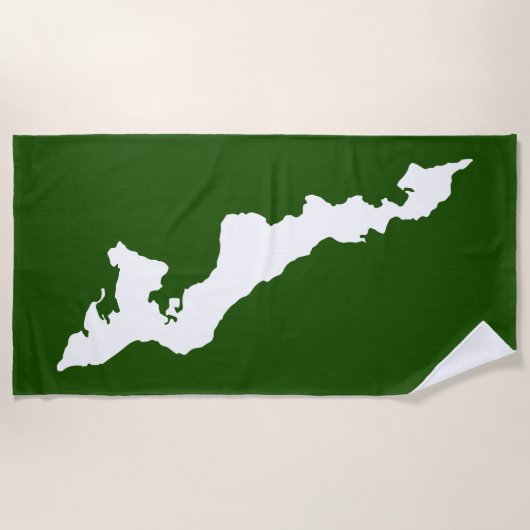 Fishers Island Beach Handtuch - weiß/grün (Vorderseite)