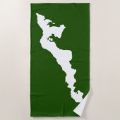 Fishers Island Beach Handtuch - weiß/grün (Vorderseite)