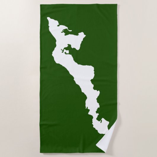 Fishers Island Beach Handtuch - weiß/grün (Vorderseite)