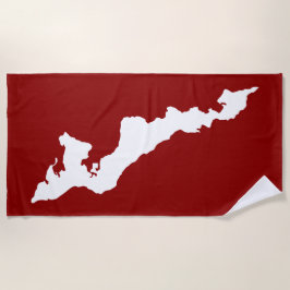 Fishers Island Beach Handtuch - weiß/rot