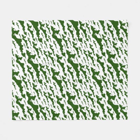 Fishers Island Fleece Blanket – Green/White (Vorderseite (Horizontal))