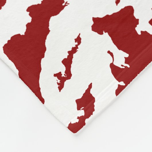 Fishers Island Fleece Blanket – Red/White (Ecke)
