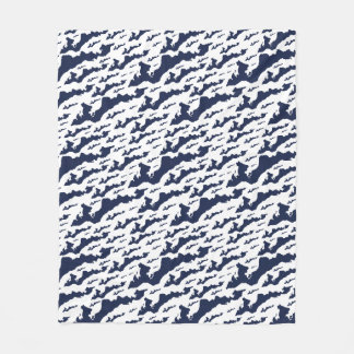 Fishers Island Fleece-Decke – Blau/Weiß Fleecedecke