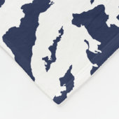 Fishers Island Fleece-Decke – Blau/Weiß Fleecedecke (Ecke)