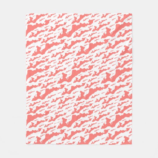 Fishers Island Fleece-Decke – Pink/Weiß Fleecedecke (Vorderseite)