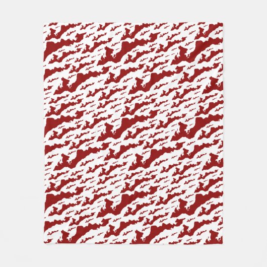 Fishers Island Fleece-Decke – Rot/Weiß Fleecedecke (Vorderseite)
