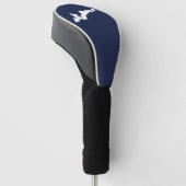 Fishers Island Logo Golf Club Cover - Navy/White Headcover (angewinkelt)