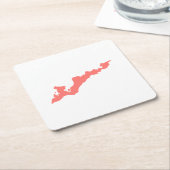 Fishers Island Logo Paper Untersetzer - Coral Pink (angewinkelt)